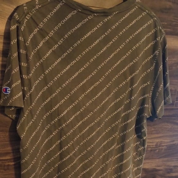 Champion All Over Print Diagonal Logo T-Shirt - Olive Green - Men's Medium - Picture 6 of 7